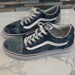 Vans Washed Denim Sneakers with White Trim